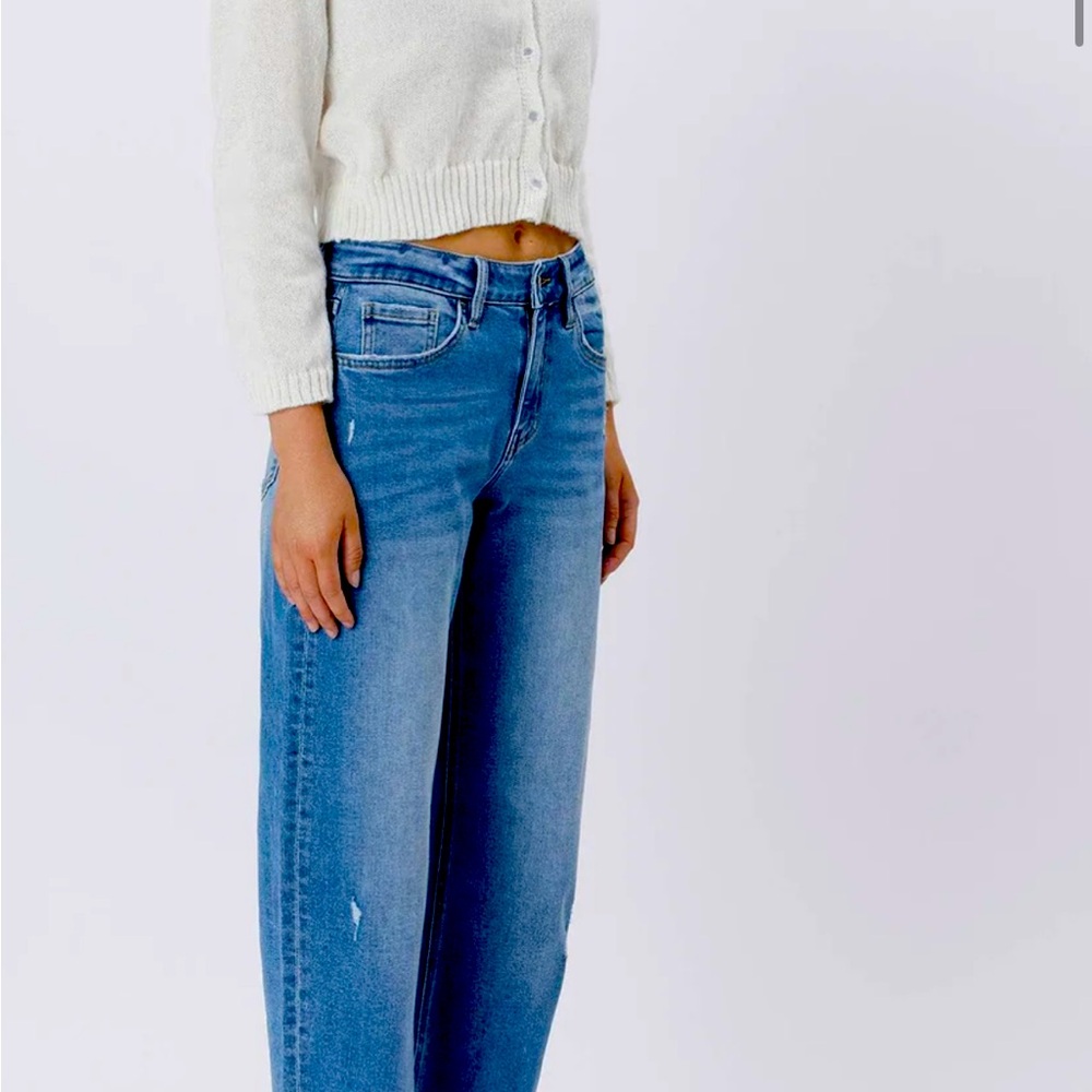 Stylish Blue Wide Leg Women's Jeans